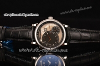 A.Lange&Sohne Grossen Lange 1 Asia Automatic Steel Case with Black/Grey Dial and Black Leather Strap