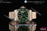 Rolex Submariner Clone Rolex 3135 Automatic 904 Steel Case with Green Dial Dots Markers and Steel Bracelet - 1:1 Origianl (N00B)