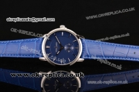 Ulysse Nardin Classico Miyota OS2035 Quartz Steel Case with Blue Dial and Blue Leather Strap