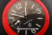 Panerai Luminor Marina Wall Clock Swiss Quartz Movement Red Case with Black Dial