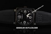 Bell&Ross BR 01-92 Asia 4813 Automatic Movement ETA Case with Black Rubber Strap-Black Dial and White Numeral/Stick Markers