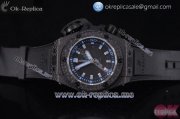 Hublot King Power Diver Oceanographic 4000 Clone HUB4100 Automatic Carbon Fiber Case with Black Dial Blue Markers and Black Rubber Strap