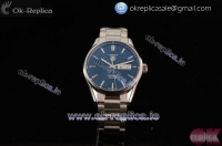 Tag Heuer Carrera Calibre 5 Swiss ETA 2824 Automatic Steel Case with Blue Dial Stick Markers and Steel Bracelet