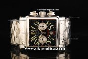 Franck Muller Conquistador King Cortez Swiss Valjoux 7750 Automatic Movement Full Steel with Black Dial and Beige Numeral Markers