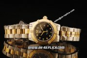 Tag Heuer Aquaracer Swiss ETA Quartz Movement Black Dial with Diamond Markers and Two Tone Strap - Gold Bezel with Diamond