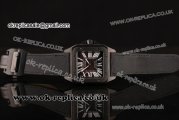 Cartier Santos 100 Swiss ETA 2824 Automatic Movement PVD Case with Black Dial and Black Nylon/Leather Strap