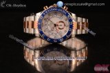 Rolex Yacht-Master II Chrono Swiss Valjoux 7750 Automatic Rose Gold/Steel Case with White Dial Dots Markers and Two Tone Bracelet (BP)