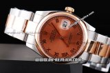 Rolex Datejust Automatic Movement ETA Case with Rose Gold Dial and Bezel-Rome Marker