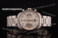 Tag Heuer Grand Carrera Calibre 17 Chrono Swiss Valjoux 7750-SHG Automatic Steel Case White Dial and Steel Strap