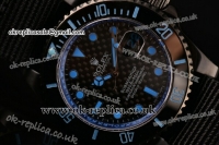 Rolex Submariner Swiss ETA 2836 Automatic PVD Case with Black Dial Blue Markers and Black Nylon Strap