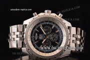 Breitling Bentley Big Date Automatic Movement Black Dial with Honeycomb Bezel and SS Strap