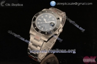 Rolex Submariner Clone Rolex 3135 Automatic 904 Steel Case with Black Dial Dots Markers and Steel Bracelet - 1:1 Origianl (N00B)