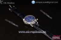 Patek Philippe Grand Complication Sky Moon Celestial Miyota 9015 Automatic Steel Case with Black Leather Strap Blue Dial and Arabic Numeral Markers (GF)