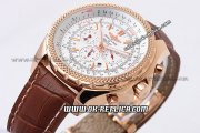 Breitling Bentley Automatic Movement White Dial with Rose Gold Case and Stick Marker