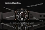 Bell&Ross BR01-92 Automatic Movement PVD Case with Black Rubber Strap and Black Dial-White Markers