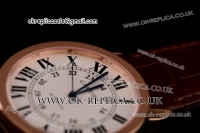 Cartier Ronde Solo Swiss ETA 2836 Automatic Rose Gold Case with White Dial Roman Markers and Brown Leather Strap