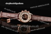 Tag Heuer Mikrograph Chrono Miyota OS10 Quartz Rose Gold Case with White/Brown Dial Numeral Markers and Brown Leather Strap