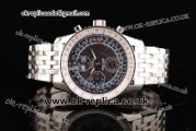 Breitling Montbrillant Datora Swiss Valjoux 7751 Automatic Steel Case with Black Dial and Stick Markers