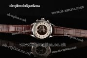 Tag Heuer Mikrograph Chrono Miyota OS10 Quartz Steel Case with White/Brown Dial Black Markers and Brown Leather Strap