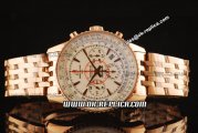 Breitling Montbrillant Swiss Valjoux 7750 Automatic Full Rose Gold with White Dial Rose Gold Stick Markers