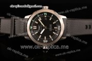 IWC Aquatimer Miyota Quartz Steel Case with Black Dial Stick Markers and Black Rubber Strap