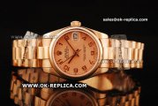 Rolex Datejust Oyster Perpetual Automatic Movement ETA Case with Rose Gold Dial and Rose Gold Strap