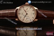 IWC Portuguese Automatic Clone IWC 52010 Automatic Rose Gold Case with Black Dial Brown Leather Strap and Arabic Numeral Markers (AAAF)