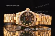 Rolex Datejust 29mm President Asia 2813 Automatic Full Gold with and Green MOP Dial and Diamond Markers - ETA Coating