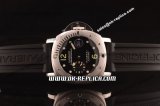 Panerai PAM 024 Luminor Submersible 1:1 Original Swiss Valjoux 7750-MD Automatic Steel Case with Black Dial and Black Rubber Strap