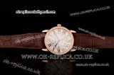 Cartier Ronde Solo Swiss ETA 2836 Automatic Rose Gold Case with White Dial Diamond Bezel and Brown Leather Strap