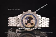 Breitling Montbrillant Datora Swiss Valjoux 7751 Automatic Full Steel with Black Dial