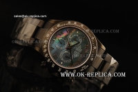 Rolex Daytona Chronograph Swiss Valjoux 7750 Automatic Movement Full PVD with MOP Dial and Silver Roman Markers