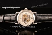 Vacheron Constantin Malte Asia Automatic Steel Case with White Skeleton Dial Roman Numeral Markers and Black Leather Strap