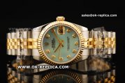 Rolex Datejust Oyster Perpetual Automatic Movement ETA Case with Green MOP Dial and Two Tone Strap