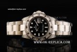 Rolex GMT Master II Swiss ETA 2836 Automatic Movement Full Steel with White/Black Diamond Bezel and Black Dial-White Markers