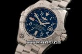 Breitling Avenger Seawolf Swiss ETA 2824 Automatic Movement Silver Case with Blue Dial-White Number Markers and SS Strap