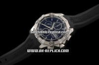 Tag Heuer Aquaracer Chronograph Day Date Swiss Valjoux 7750 Movement with Black Dial and Stick Marker-Black Rubber Strap