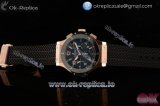 Hublot Big Bang Chronograph Swiss Valjoux 7750 Automatic Rose Gold/PVD Case with Black Dial Stick/Arabic Numeral Markers and Black Rubber Strap