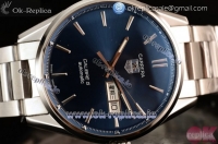 Tag Heuer Carrera Calibre 5 Swiss ETA 2824 Automatic Steel Case with Blue Dial Stick Markers and Steel Bracelet