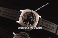 Panerai PAM 024 Luminor Submersible 1:1 Original Swiss Valjoux 7750-MD Automatic Steel Case with Black Dial and Black Rubber Strap