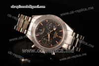 Omega Speedmaster'57 Co-Axial Chronograph Clone Omega 9300 Automatic Full Steel with Black Dial and Orange Markers (EF)