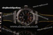 IWC Ingenieur Carbon Performance Automatic Swiss Valjoux 7750 Automatic Carbon Fiber Case with Black Dial and Black/Yellow Rubber Strap (K)
