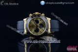 Rolex Daytona Chronograph Clone Rolex 4130 Automatic Yellow Gold Case with Black Rubber Strapand Yellow Gold Dial- 1:1 Original (AR)