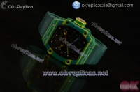 Richard Mille RM 67-02 Miyota 9015 Automatic Rubber/PVD Case Skeleton Dial Green Nylon Strap