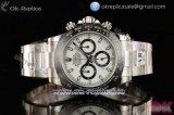 Rolex Cosmograph Daytona Clone Rolex 4130 Automatic Steel Case with White Dial Dots Markers and Steel Bracelet -1:1 Original (AR)