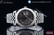 Rolex Datejust II Swiss ETA 2836 Automatic Steel Case with Diamonds Markers Coffee Dial and Stainless Steel Bracelet (BP)