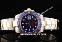Rolex GMT Master II Automatic Movement Two Tone with Blue Ceramic Bezel-Blue Dial and White Dot Markers