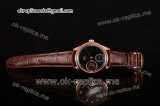 IWC Portuguese Tourbillon Hand-Wound "Metropolitan Boutique Edition" Swiss Tourbillon Manual Winding Rose Gold Case with Black Dial and Brown Leather Strap (FT)