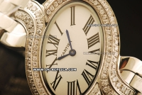 Cartier Delices De Cartier Swiss Quartz Full Steel with White Dial - Diamond Bezel