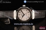 Hublot Classic Fusion Miyota 9015 Automatic Steel Case with White Dial Black Leather Strap and Stick Markers (JF)